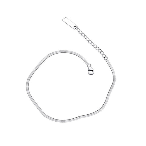 S925 Silver Simple Flat Snake Bones Chain Foot Ornaments Rimantojewelry
